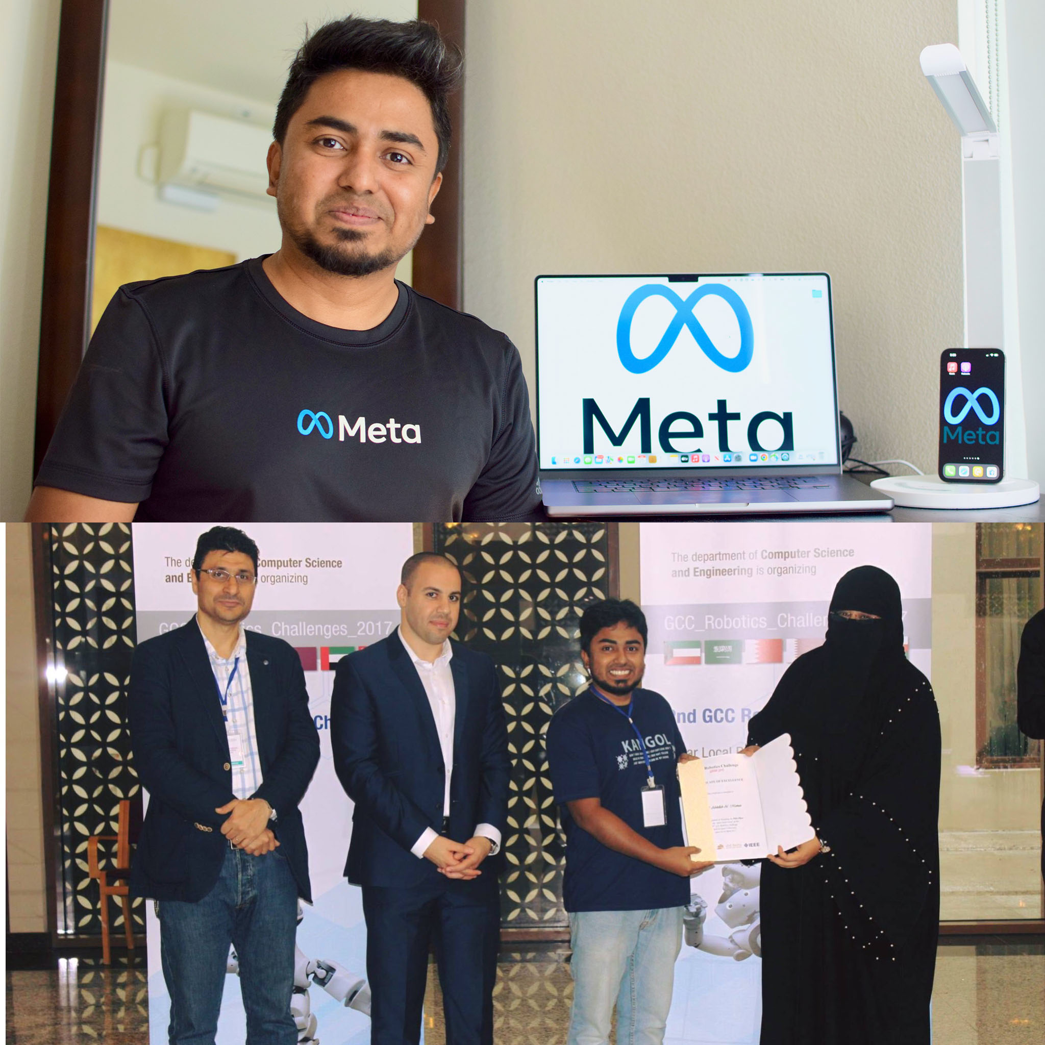 Upper: Meta, Bottom: Champion, 2nd GCC Robotics Challenge at Qatar, 2017.